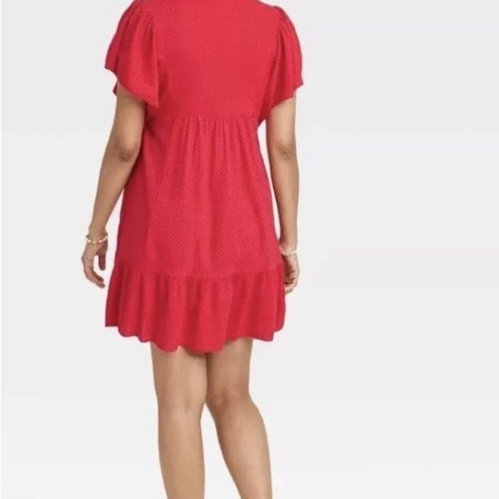 Red V-Neck Women's Dress with Pockets from target - Picture 2 of 7